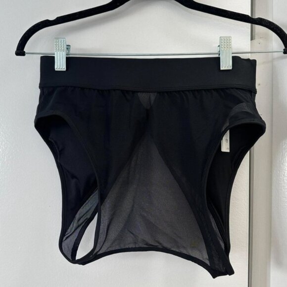 ALO Yoga Black JUST RIGHT MESH Sports Bra - Picture 3 of 4